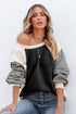 Colorblock Long Sleeve Pullover Fleece Sweatshirt